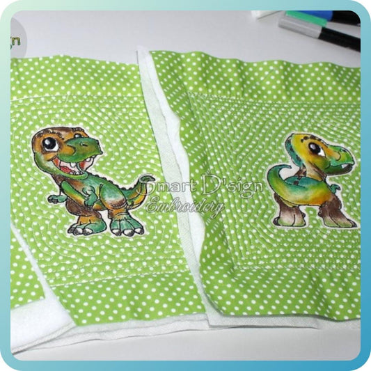 10 T-Rex Doodle Applique Machine Embroidery Designs