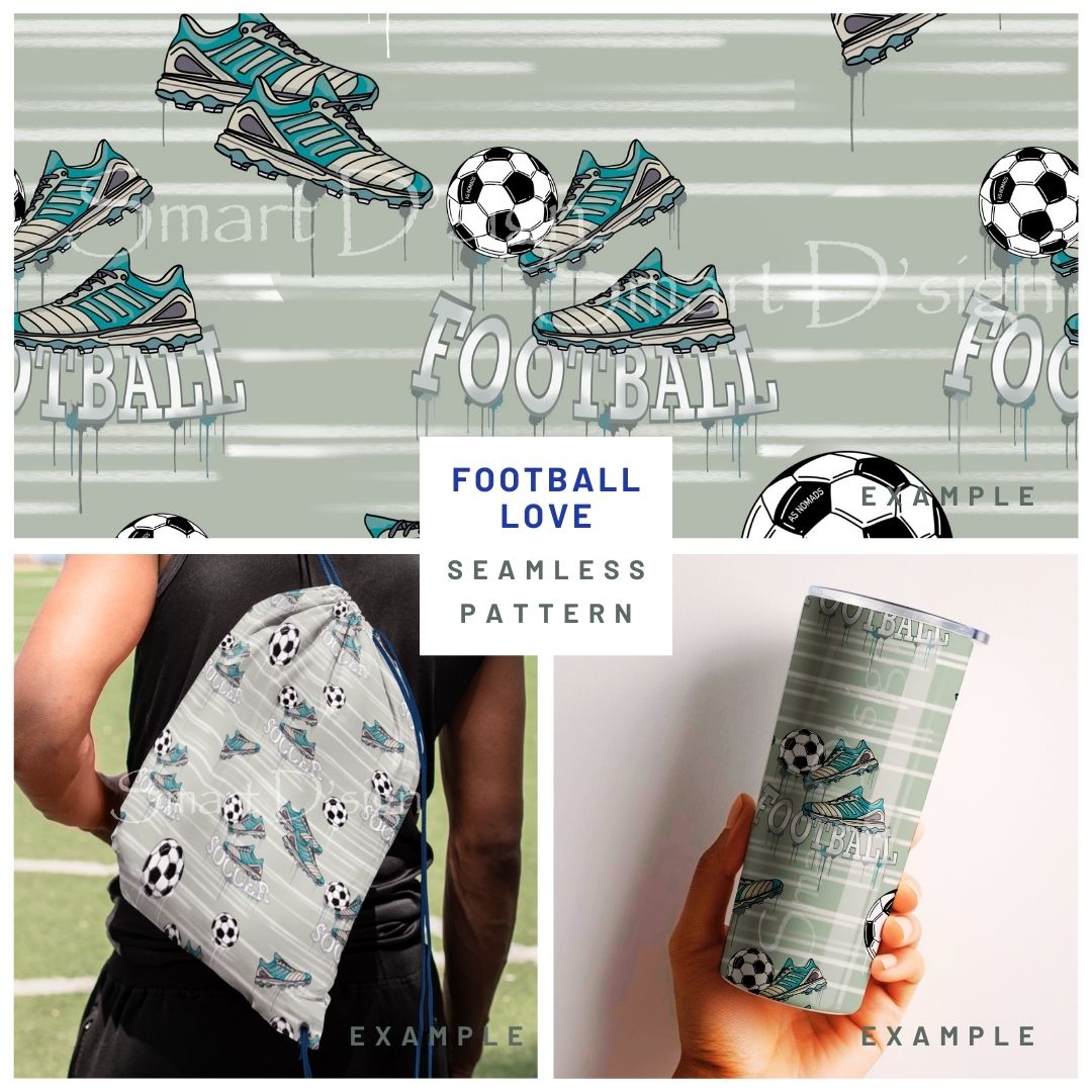 FOOTBALL LOVE Seamless Pattern