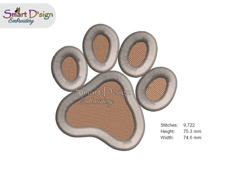 3D FOAM PAW PRINT APPLIQUE