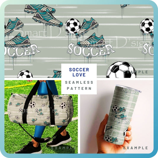 SOCCER LOVE Seamless Pattern