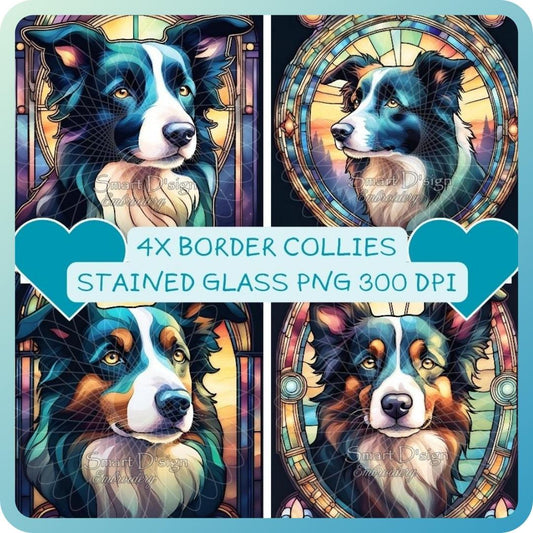 BORDER COLLIE - GLASMALEREI