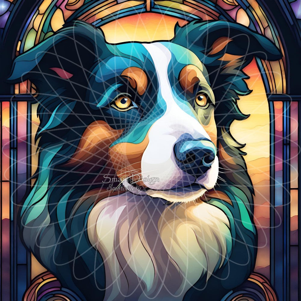 BORDER COLLIE - GLASMALEREI