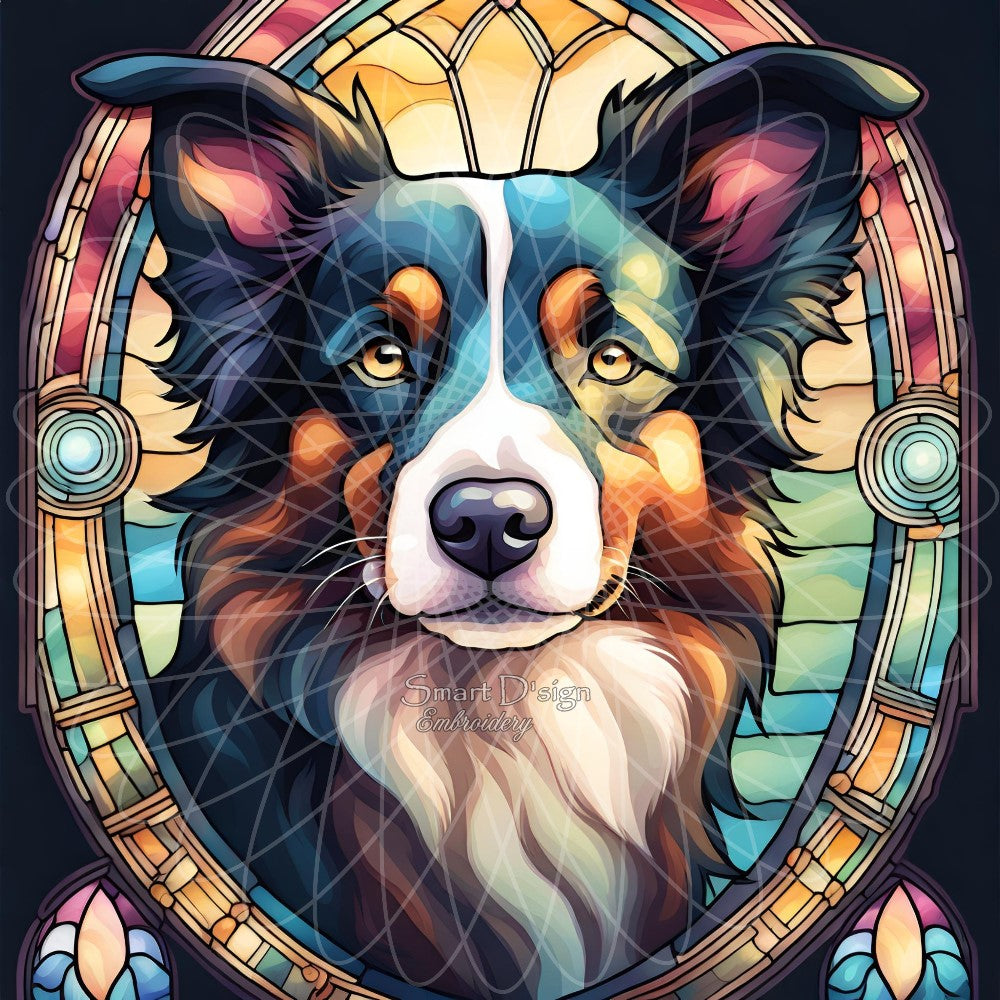 BORDER COLLIE - GLASMALEREI