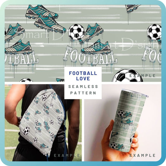 FOOTBALL LOVE Seamless Pattern