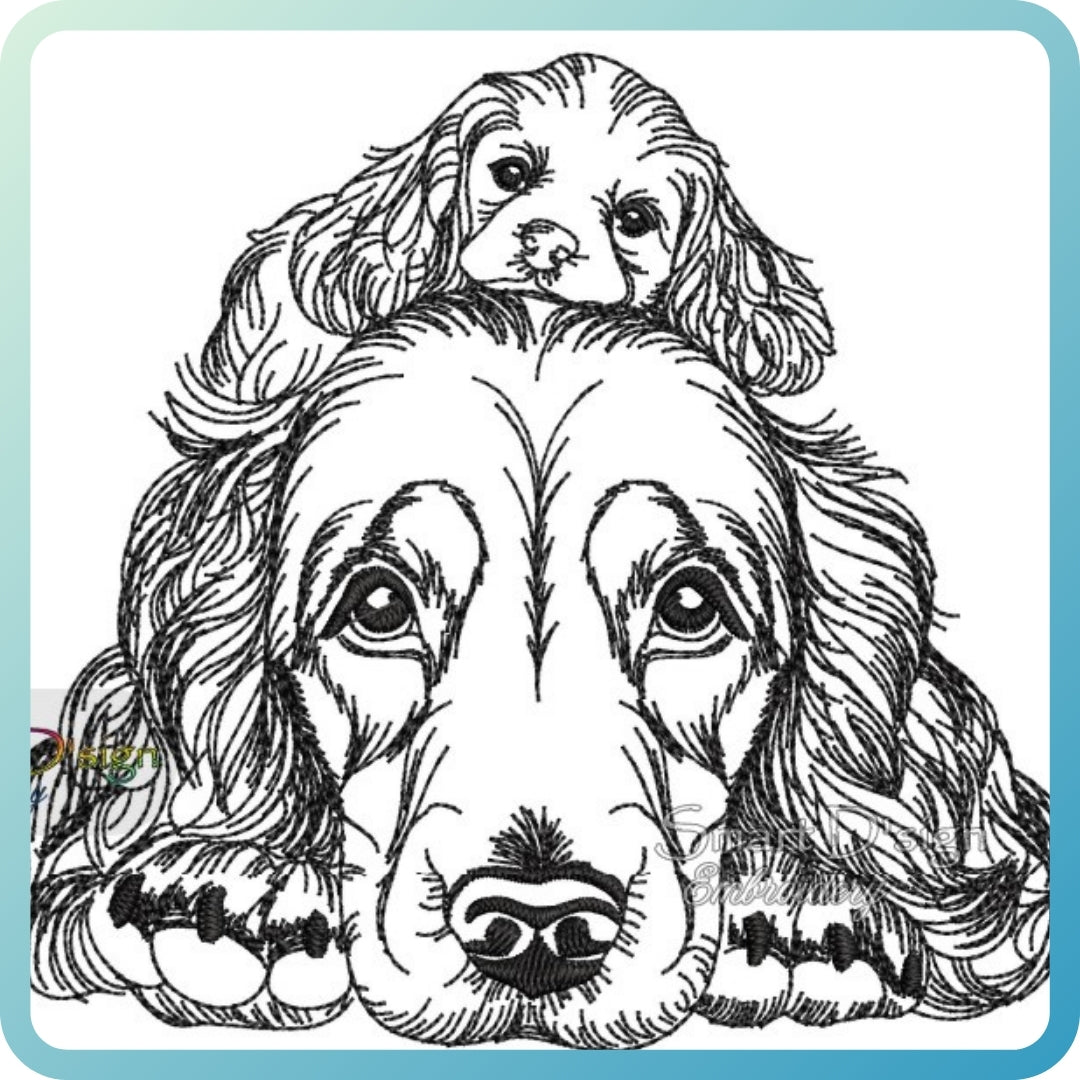 COCKER SPANIEL Sketch Motif