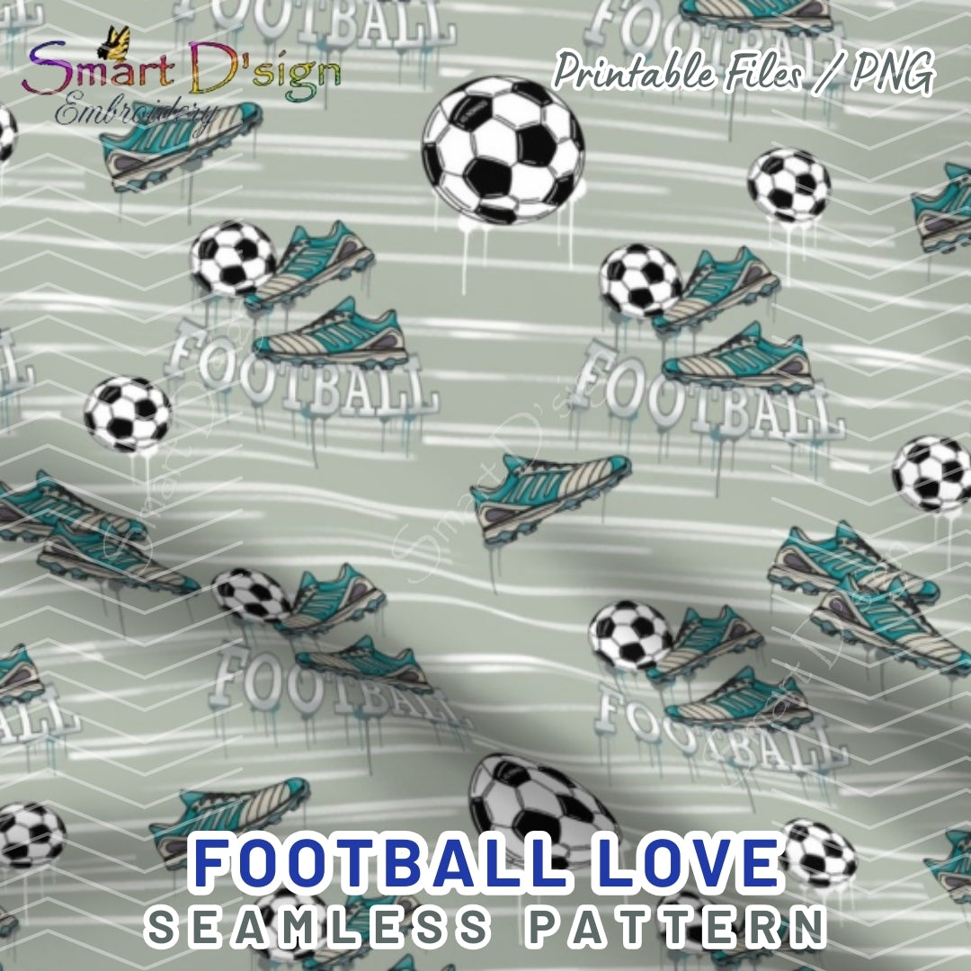 FOOTBALL LOVE Seamless Pattern