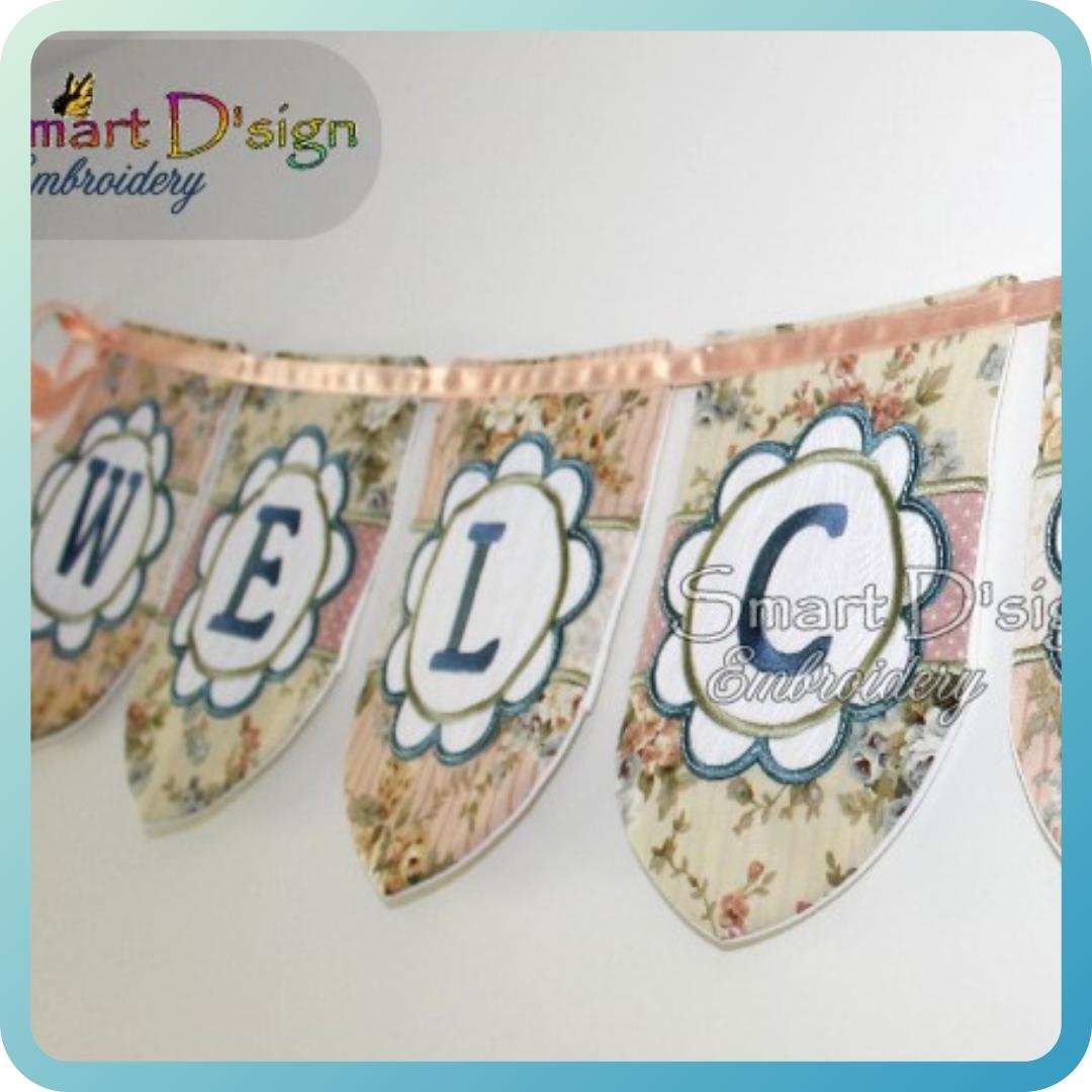 ITH FLOWER BUNTIG LETTERS & NUMBERS Mega Set