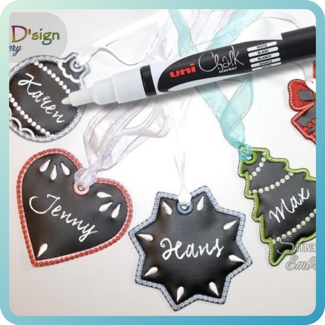 ITH CHRISTMAS GIFT CHALK CLOTH TAGS Blanks