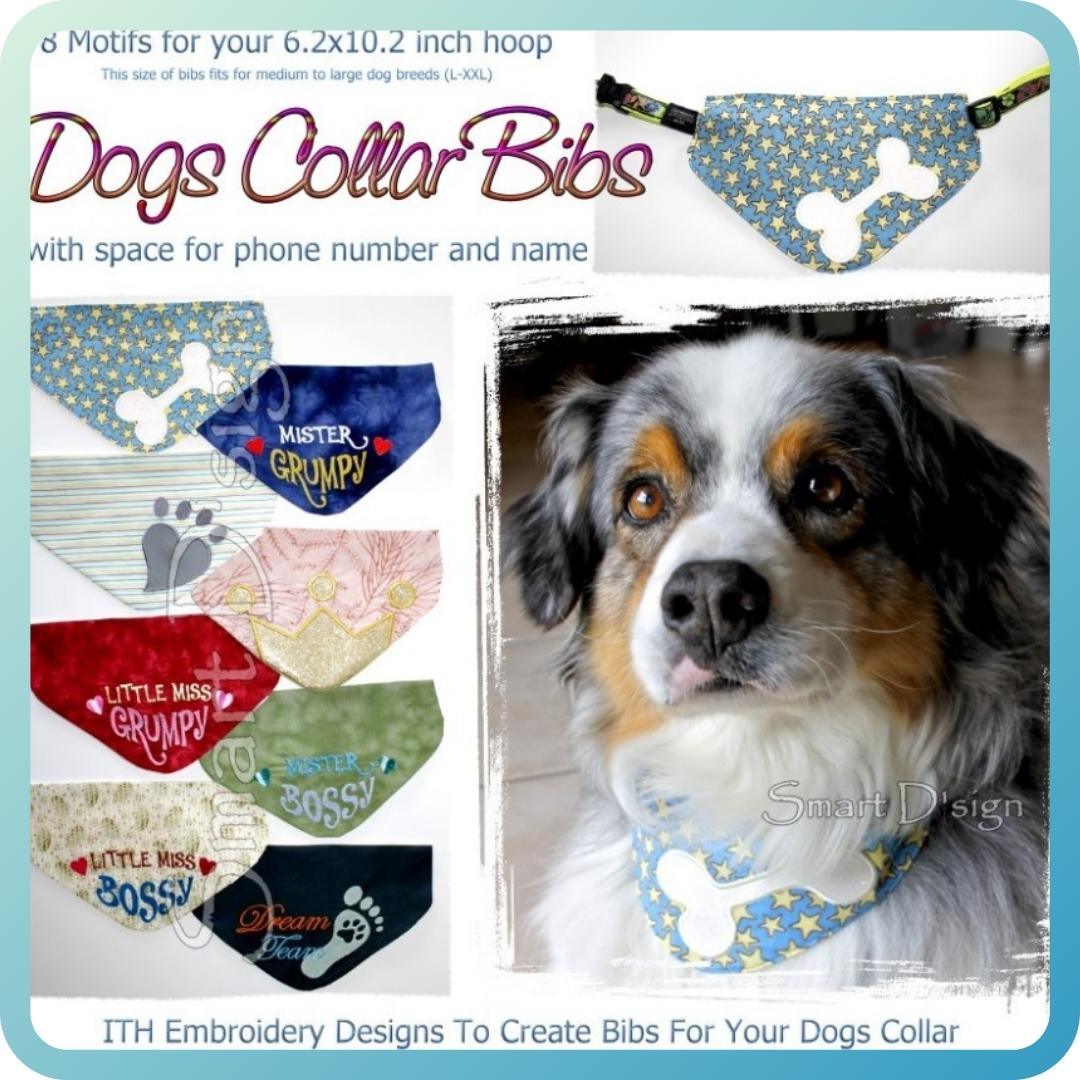 ITH DOG COLLAR BIBS - BANDANAS 6x10 inch