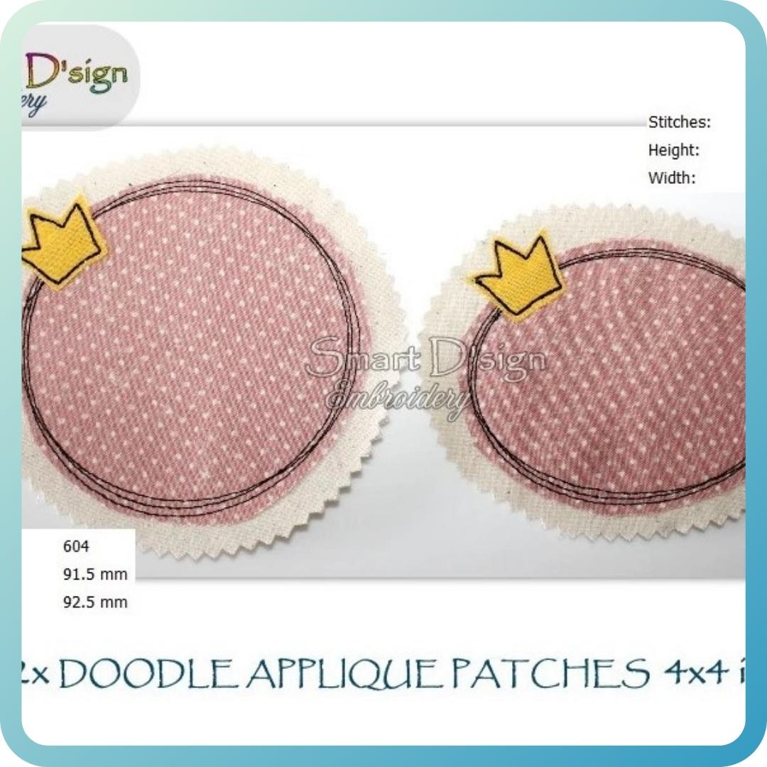 CROWN DOODLE APPLIQUE PATCHES