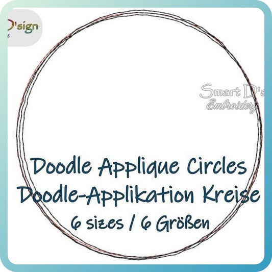 6 BLANK DOODLE APPLIQUE CIRCLES