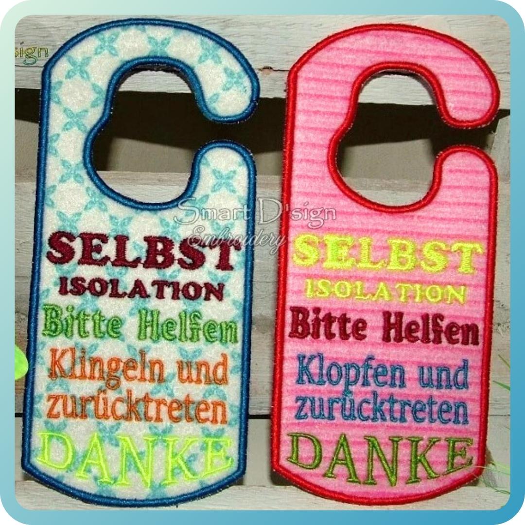 ITH DOOR HANGER - HELP SELF ISOLATION Set - GERMAN