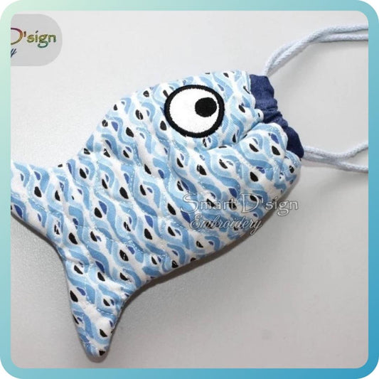 ITH FISH DRAWSTRING BAG