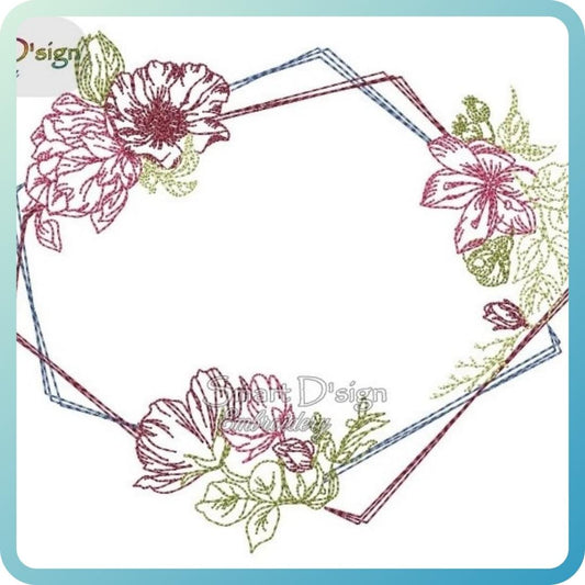 FLOWER FRAME - Machine Embroidery Design