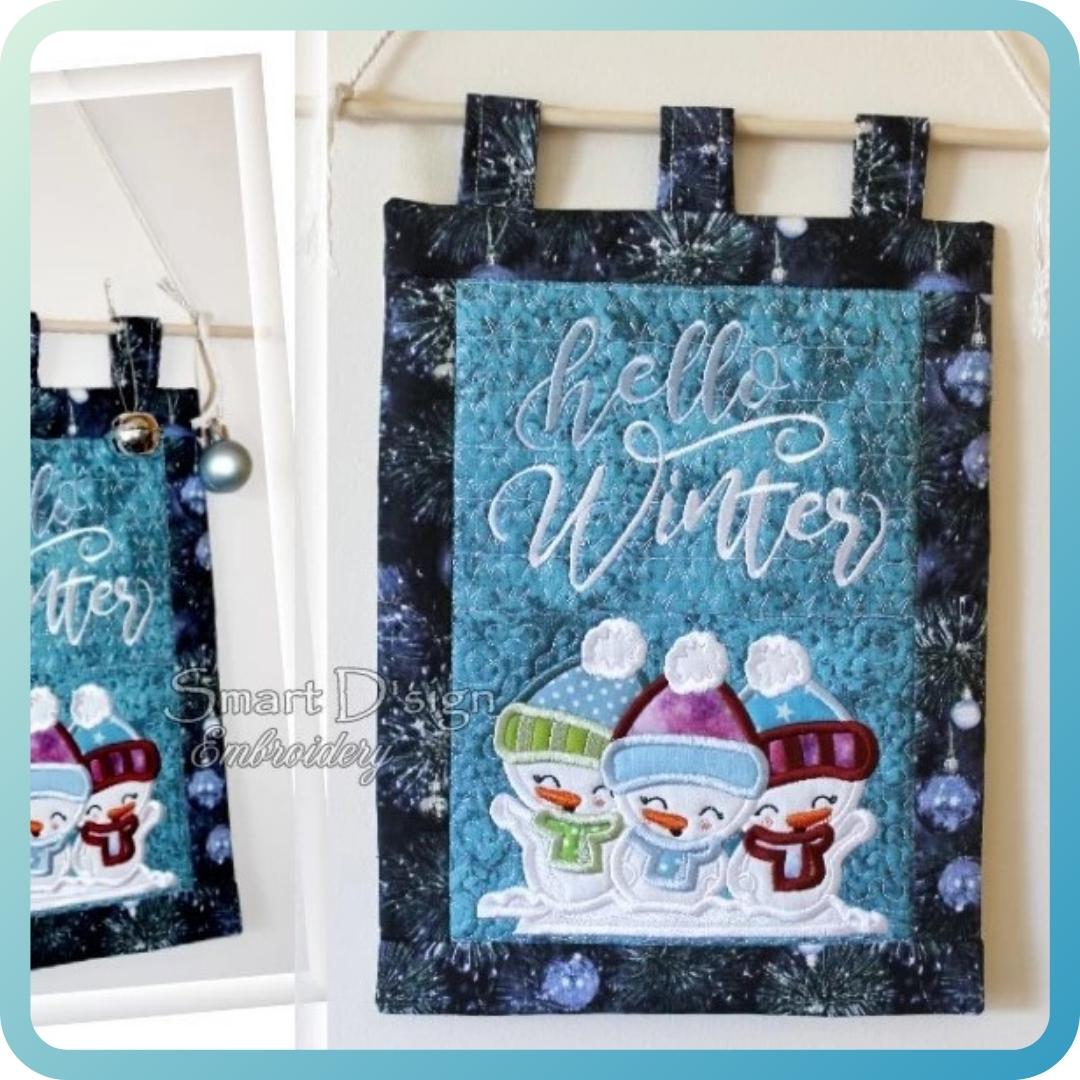 HELLO WINTER ITH QUILT BLOCKS 2 Motifs