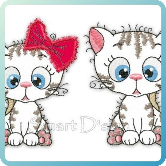 2x KITTY SWEETHEART RAW APPLIQUES