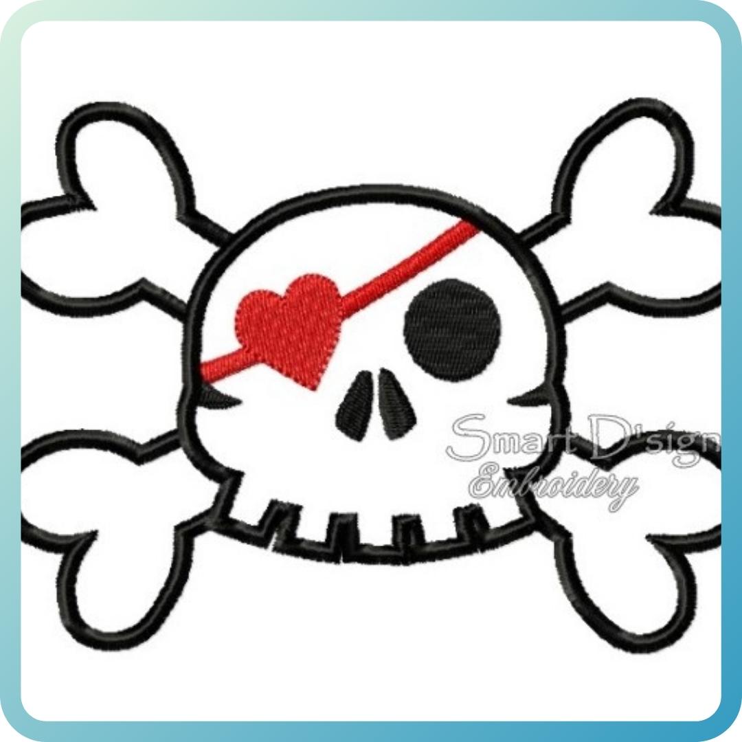 LOVE SKULL Applique