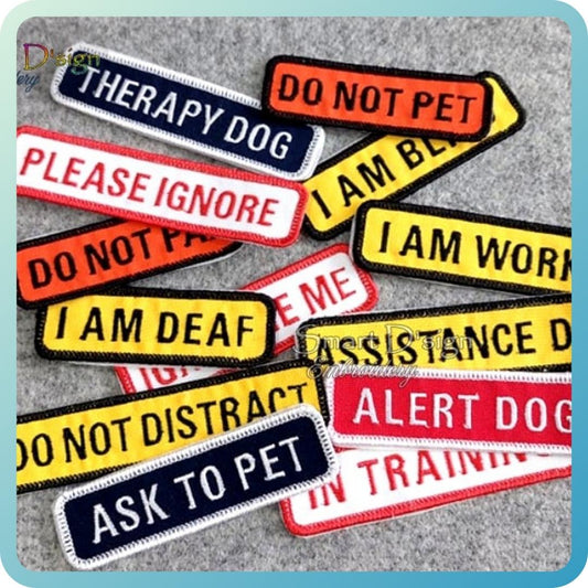 AWARENESS DOG PATCHES with FAUX MERROW EDGE