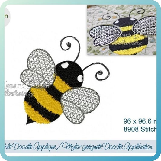 MYLAR BEE DOODLE APPLIQUE