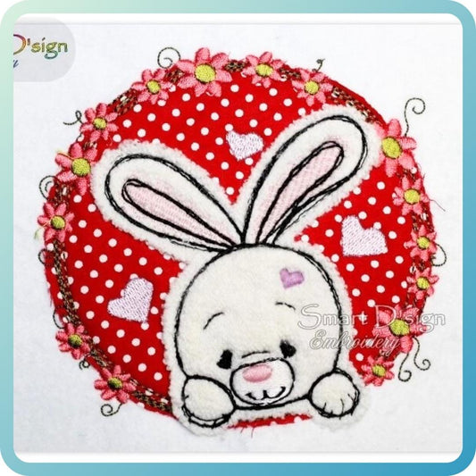 BUNNY - Raw Edge Doodle BABY APPLIQUE