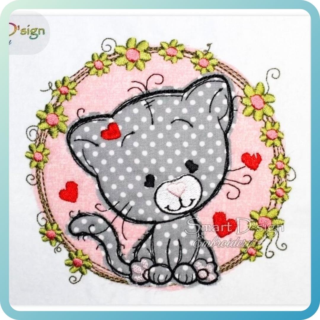 KITTY - Raw Edge Doodle BABY APPLIQUE