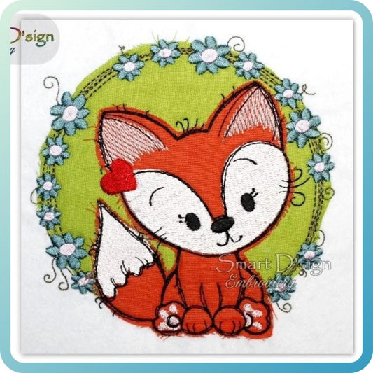 FOX PUPPY - Raw Edge Doodle BABY APPLIQUE