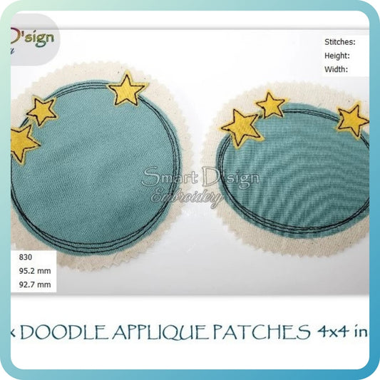 STARS DOODLE APPLIQUE PATCHES