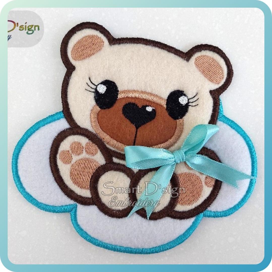 ITH TEDDY ON CLOUD - Puff Applique