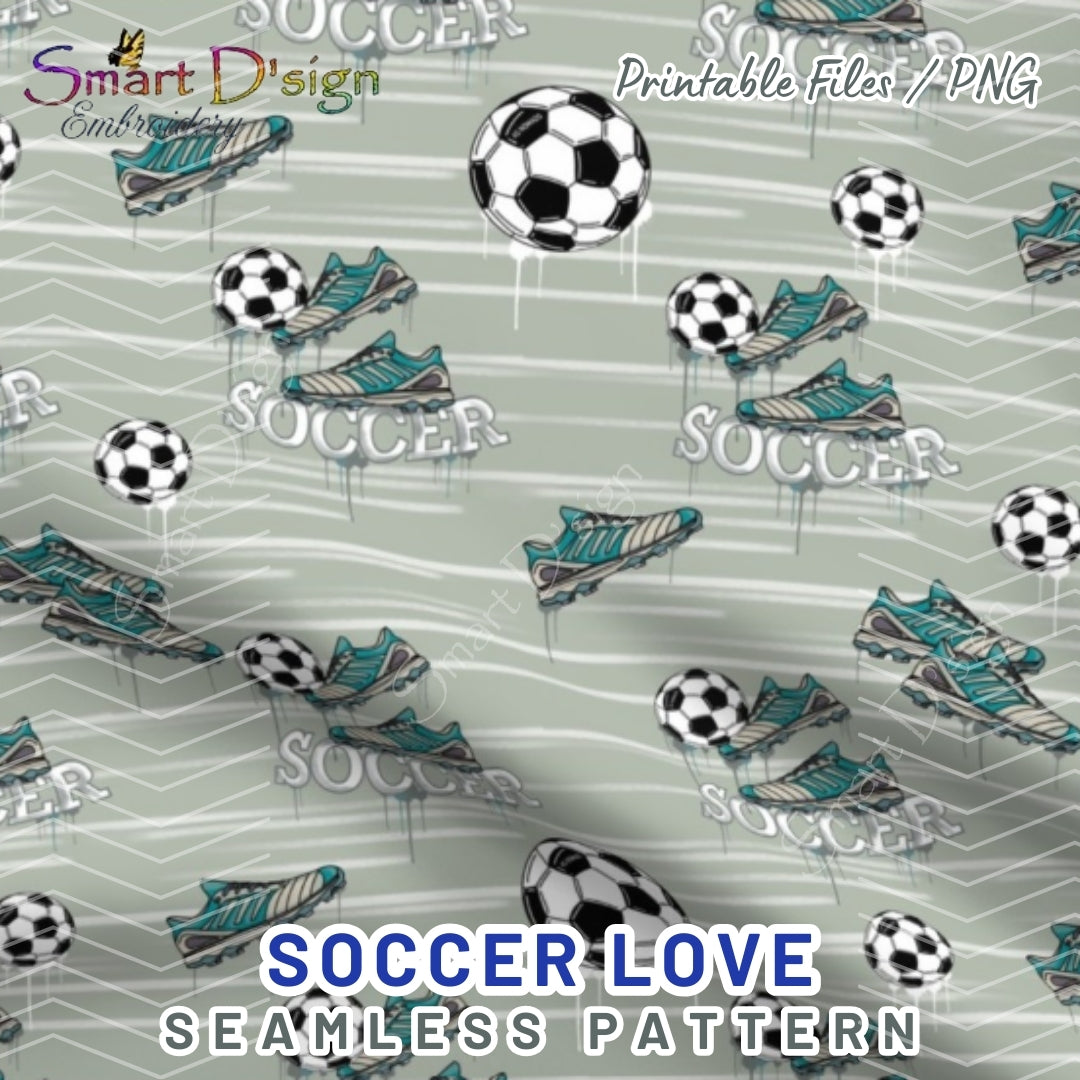 SOCCER LOVE Seamless Pattern