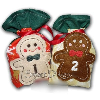 GINGERBREAD MAN ADVENT CALENDAR APPLIQUES