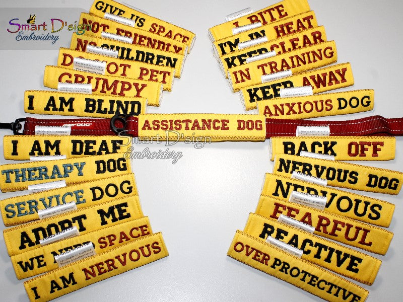 ITH DOG LEASH WRAPS - ENGLISH WORDING - 25 Variants