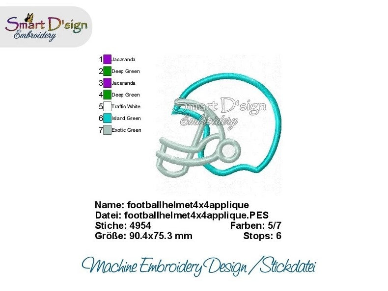 FOOTBALL HELMET Applique