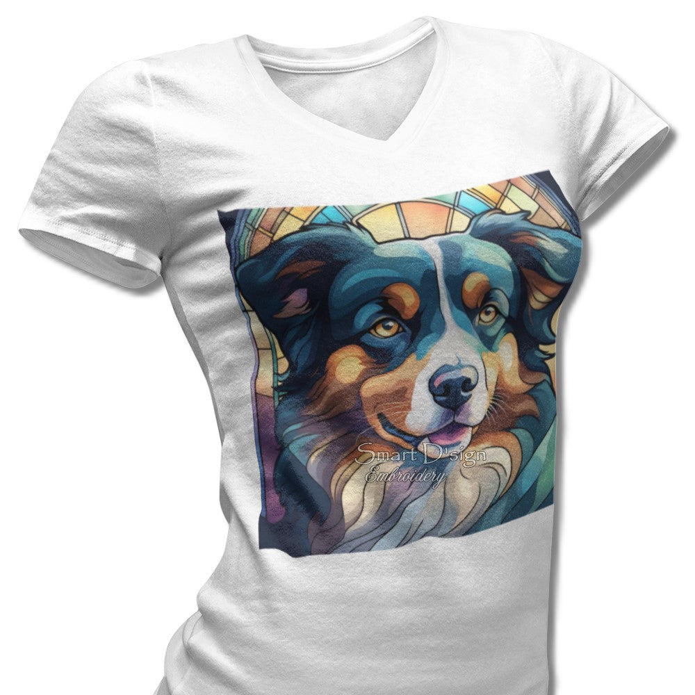 AUSTRALIAN SHEPHERD DOG - GLASMALEREI