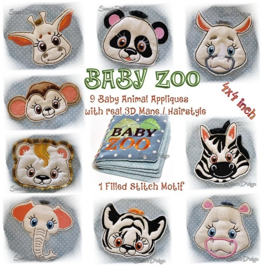 eBOOK BABY ZOO BOOK with 10 Designs