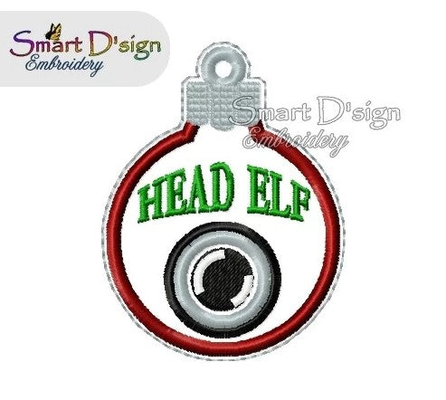 ITH HEAD ELF CAM CHRISTMAS BAUBLE