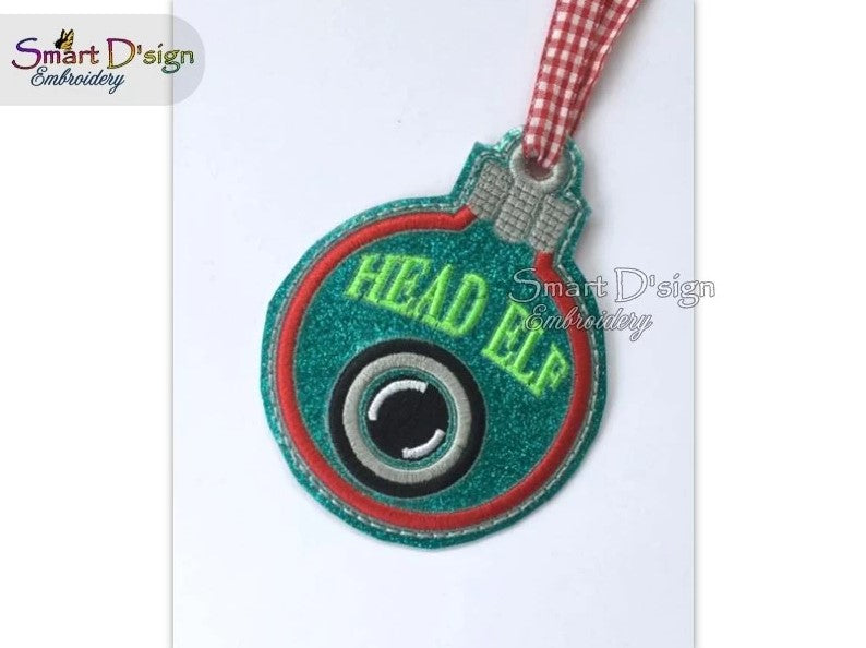 ITH HEAD ELF CAM CHRISTMAS BAUBLE