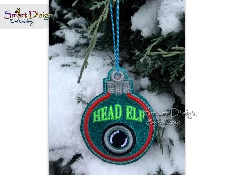 ITH HEAD ELF CAM CHRISTMAS BAUBLE