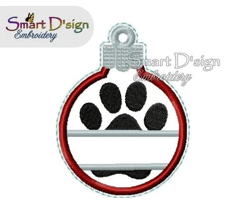 ITH CHRISTMAS BAUBLE PAW SPLIT NAME (Blank)