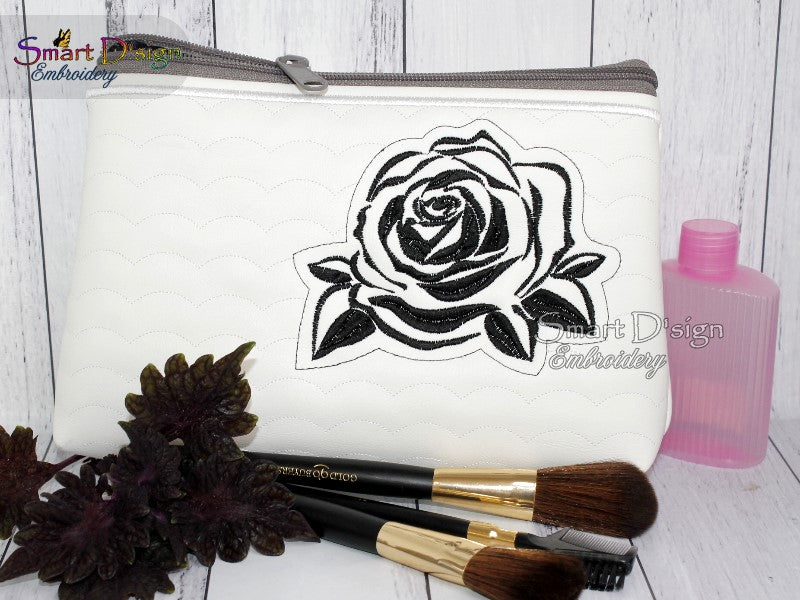 BLACK ROSE - ITH QUILT ZIPPER BAG