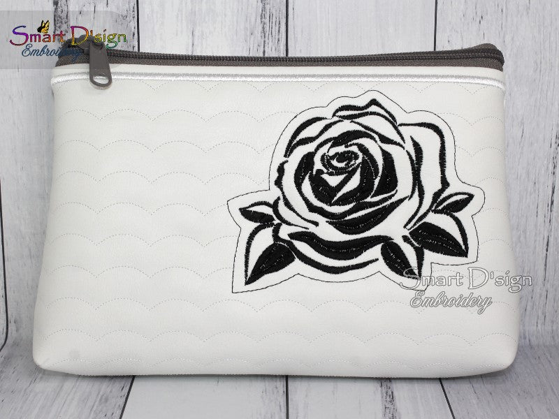 SCHWARZE ROSE - ITH QUILT REISSVERSCHLUSS TASCHE