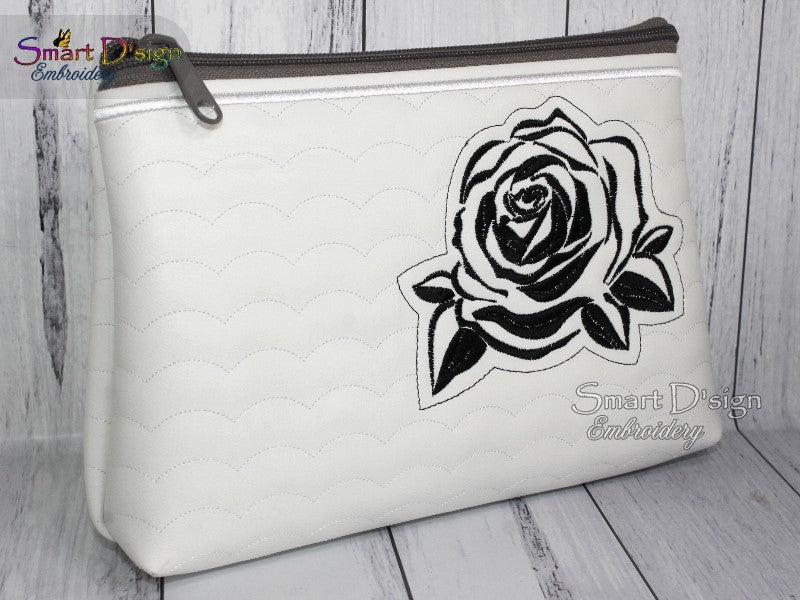 SCHWARZE ROSE - ITH QUILT REISSVERSCHLUSS TASCHE