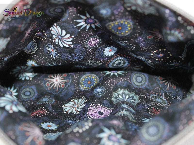 BLACK ROSE - ITH QUILT ZIPPER BAG