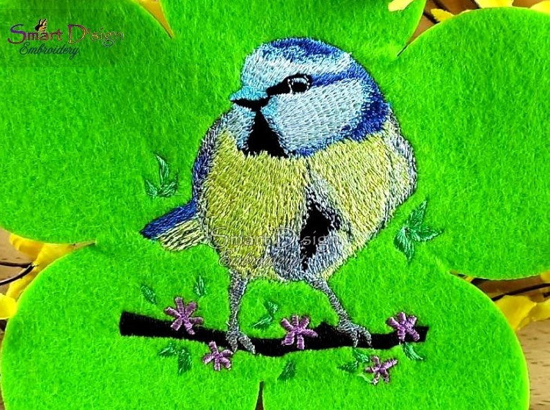 BLAUMEISE Singvogel Fotostichdesign