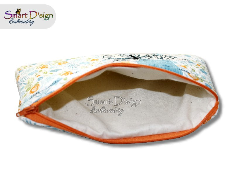 BUTTERFLY PATCHWORK - ITH QUILT ZIPPER BAG