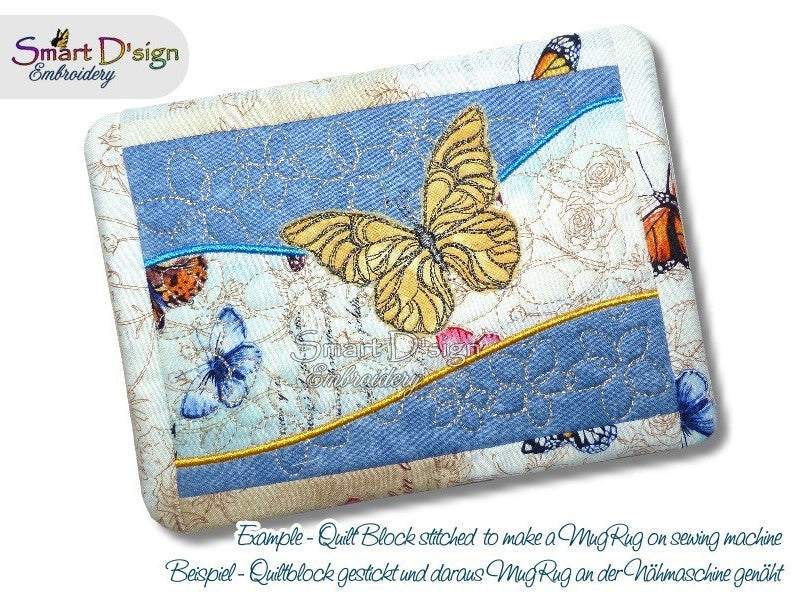 BUTTERFLY Table Runner Quilt Blocks - SET of 4 blocks