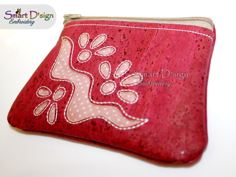 FLOWER CUT NEGATIVE APPLIQUE - ITH ZIPPER BAG