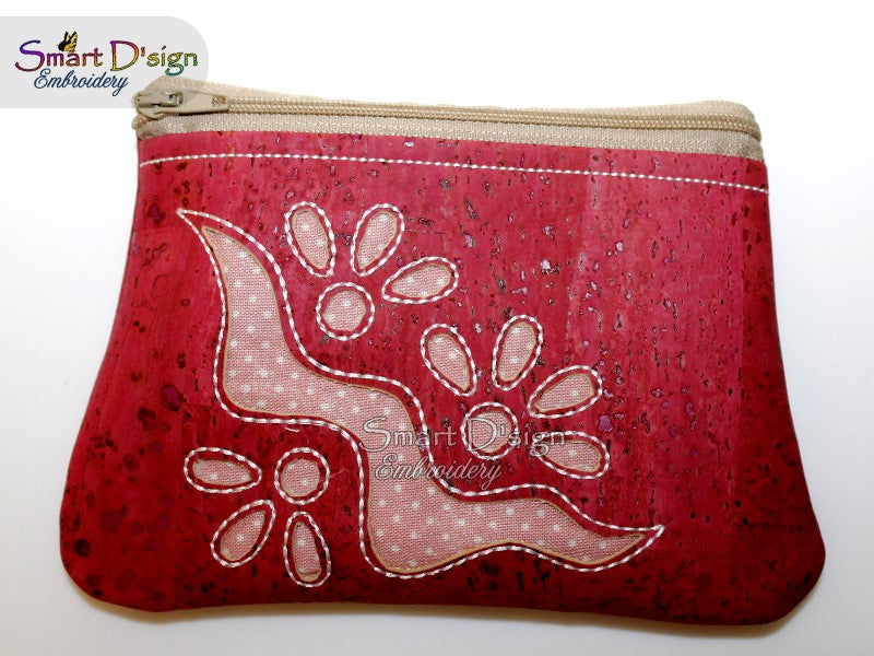 FLOWER CUT NEGATIVE APPLIQUE - ITH ZIPPER BAG