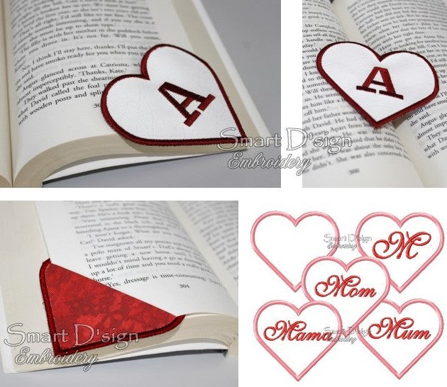 5 ITH HEART CORNER BOOKMARKS