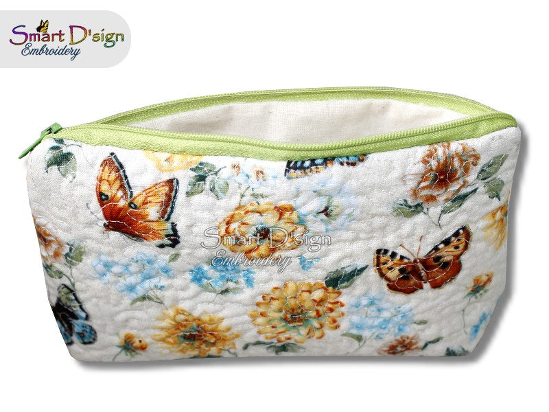 BLUMEN PATCHWORK - ITH QUILT REISSVERSCHLUSS TASCHE