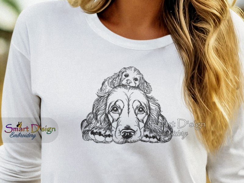 COCKER SPANIEL Sketch Motif